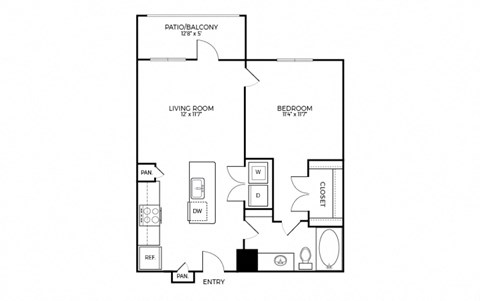 A2 Floor Plan at Addison Medical Center Apartments, San Antonio, 78229